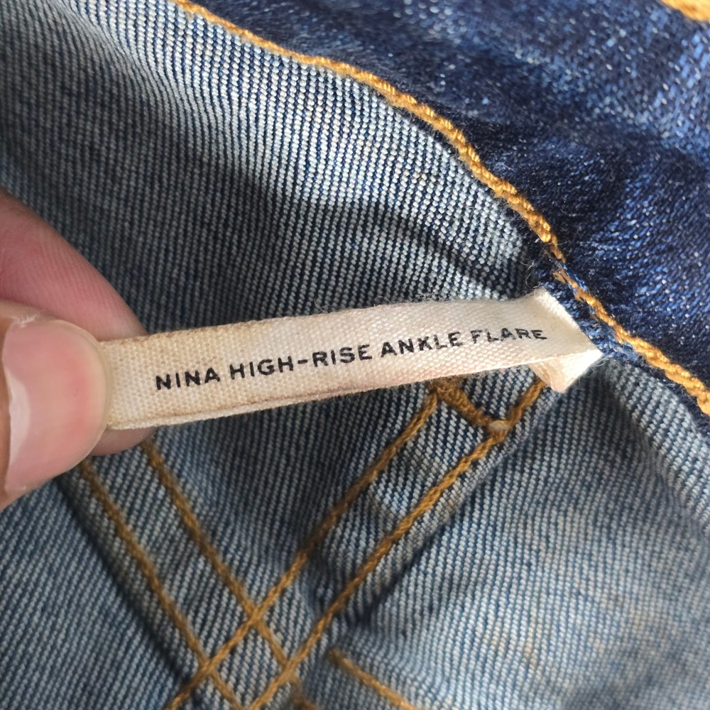 Rag & Bone Nina High-Rise Ankle Flare Jeans Carla Wash WDD19H2649K5CA Size 28 - Picture 8 of 10